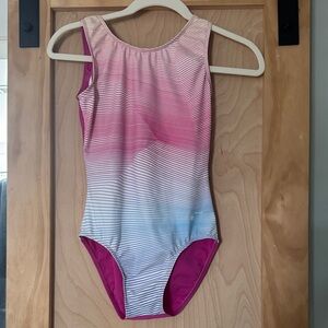 Destira Pink, Blue and White Striped Leotard